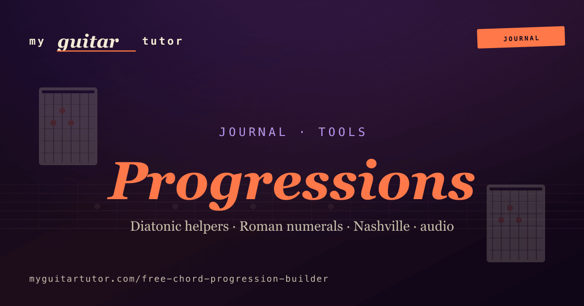 Free Chord Progression Builder for Guitar — Diatonic, Roman Numerals, Audio Playback