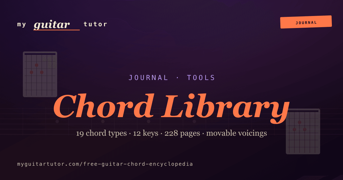 Free Guitar Chord Encyclopedia — 228 Chord Pages with Movable Voicings