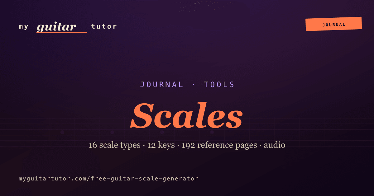 Free Guitar Scale Generator — Any Scale, Any Key, 192 Pre-built Reference Pages