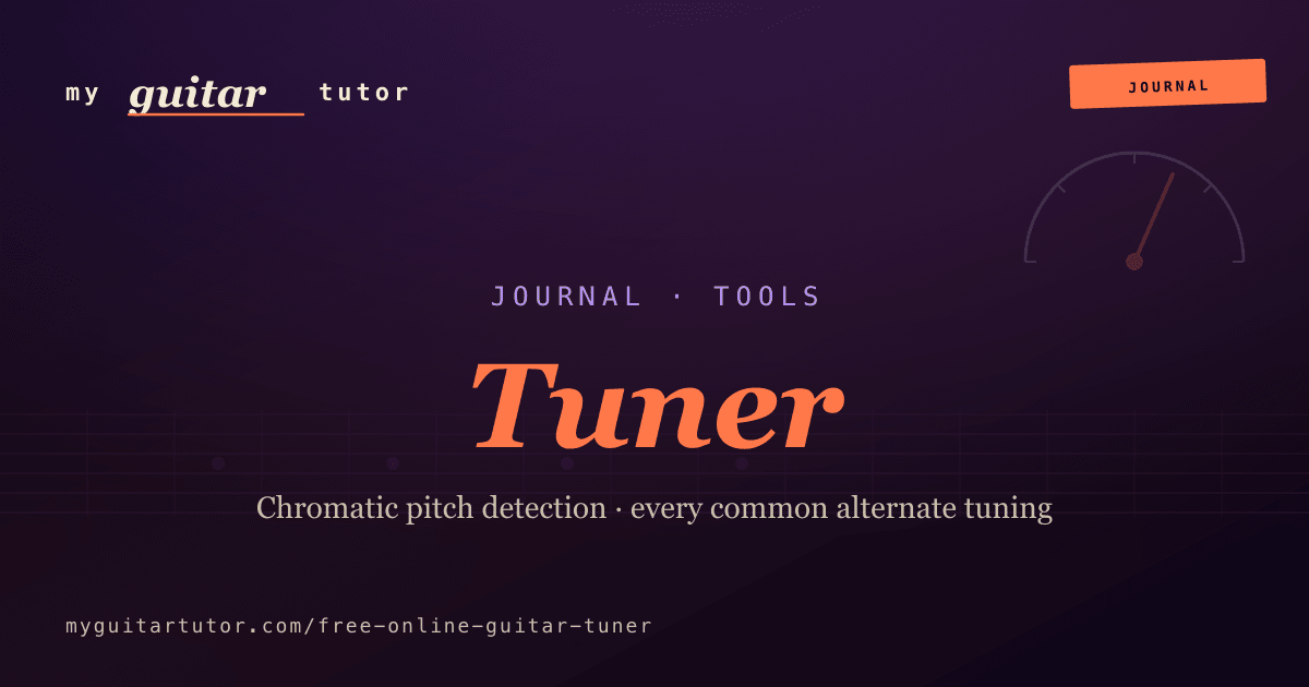 Free Online Guitar Tuner — Chromatic, Drop-D, DADGAD, Open Tunings