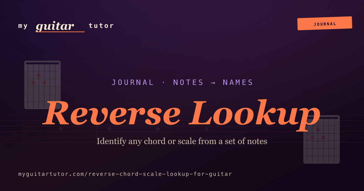 Reverse Chord & Scale Lookup for Guitar — Find Chord by Notes, Identify Scale